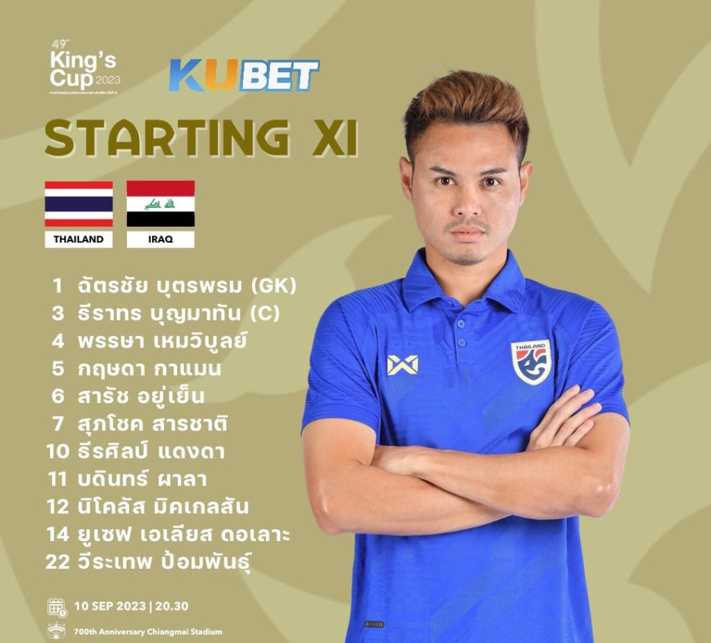 รายชื่อ 11 ตัวจริง ทีมชาติไทย By KUBET Sport