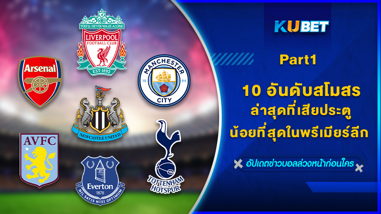 10 อันดับสโมสรล่าสุดที่เสียประตูน้อยที่สุดในพรีเมียร์ลีก EP.1 – KUBET