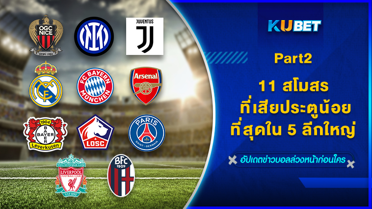 11 สโมสร ที่เสียประตูน้อยที่สุดใน 5 ลีกใหญ่ EP.1 – KUBET