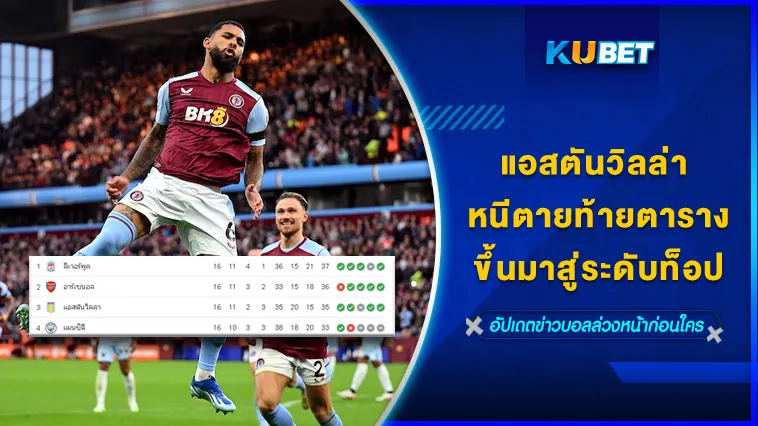 แอสตันวิลล่า หนีตายท้ายตารางมาสู่ระดับท็อป – KUBET