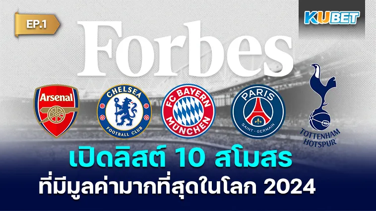 เปิดลิสต์ 10 สโมสรฟุตบอล ที่มีมูลค่ามากที่สุดในโลก EP.1 – KUBET