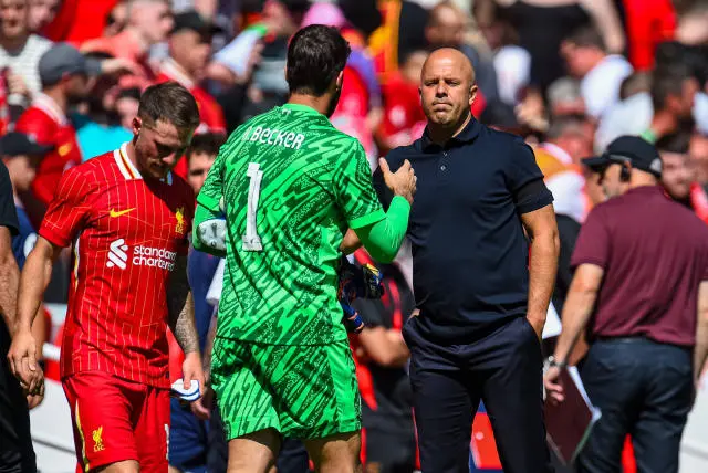 Alisson Becker ผู้รักษาประตูของลิเวอร์พูล และ อาร์เน่ สล็อต By KUBET