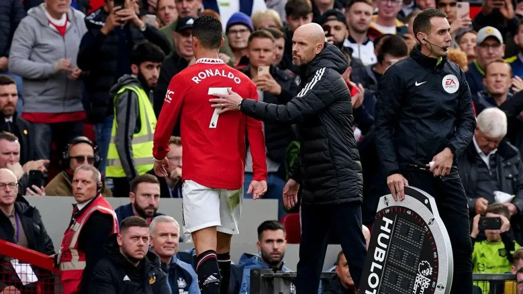 Cristiano Ronaldo and Erik ten Hag (manchester united) KUBET