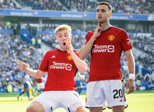 Diogo Dalot and Rasmus Hojlund KUBET