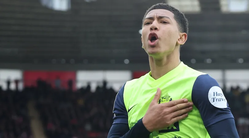 Jobe Bellingham celebrates for Sunderland - KUBET