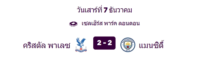 พาเลซเสมอมแมนซิตี้ - KUBET
