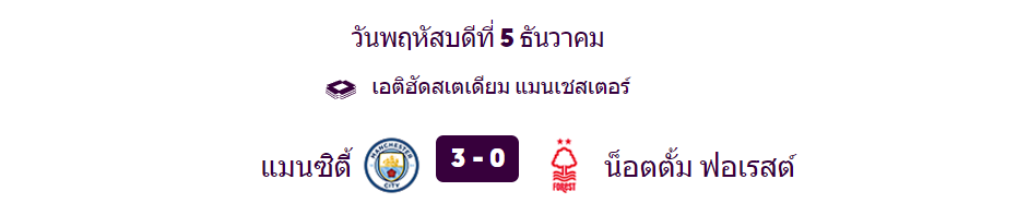 แมนซิตี้ ชนะ ฟอเรสต์ - KUBET