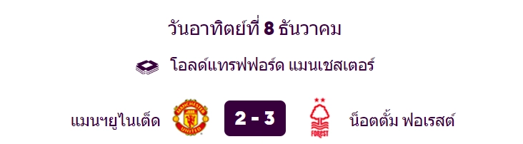 แมนยูพ่ายฟอเรสต์ - KUBET